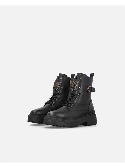 Anfibi in pelle con cinturino logato davanti PINKO | SD0147P001Z99